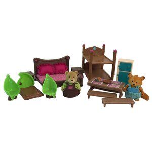 Lil Woodzeez Furniture Bedroom Dining Room Tippytail Fox Kingsberry Lion Figures